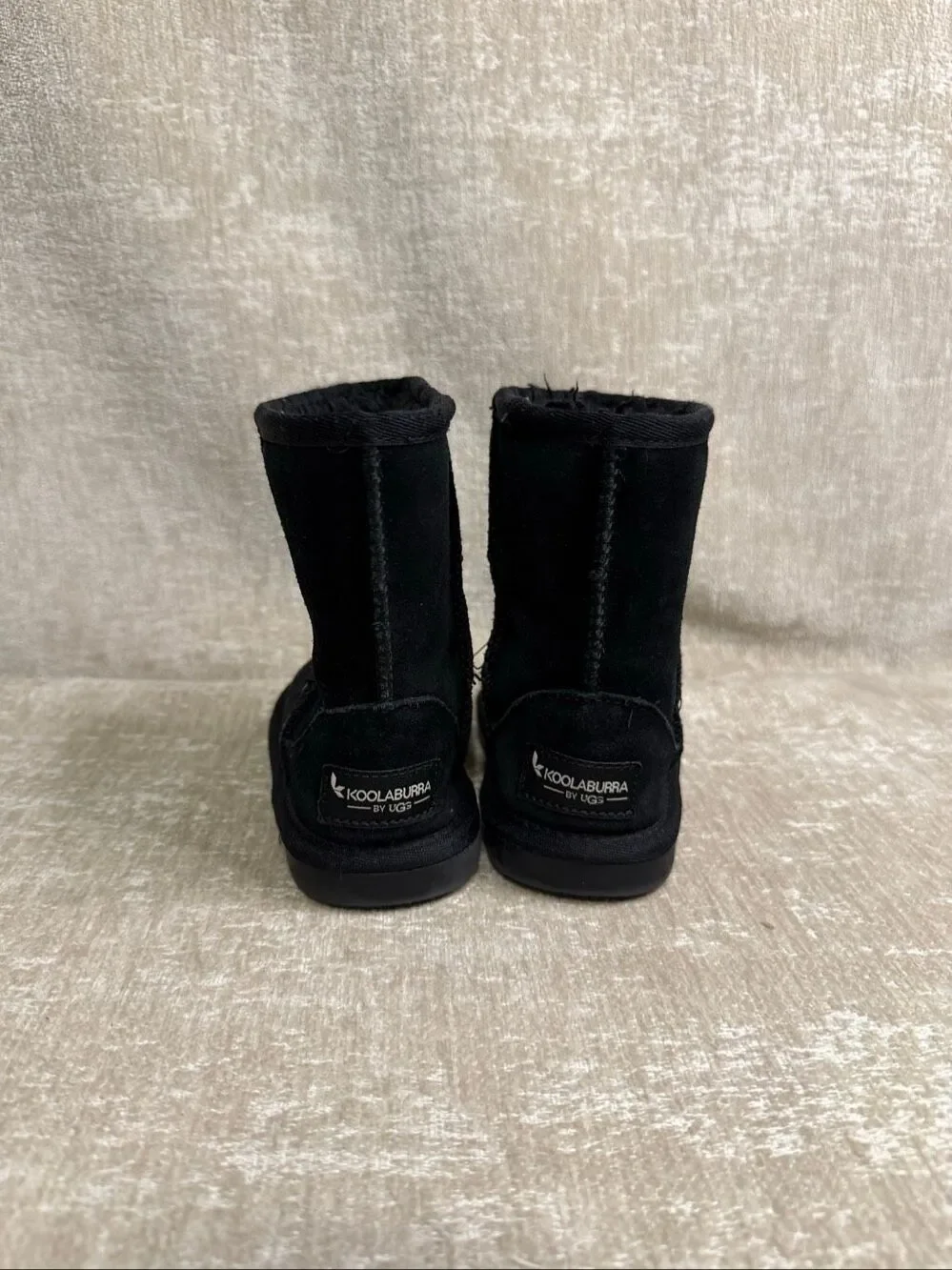 Koolaburra by UGG Kids Ankle Pull On Suede Faux Fur Snow Boot Black Size 8